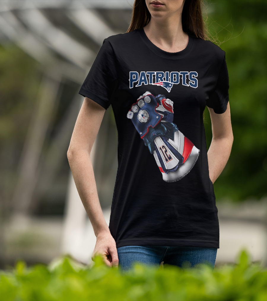 Patriots New England Infinity Gauntlet Football Tribute With Number 12 T-Shirt