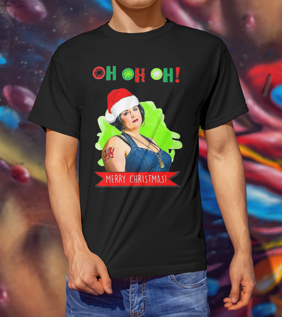 Nessa Ho Ho Ho Gavin Stacey Merry Christmas Santa Hat Tattoo T-Shirt