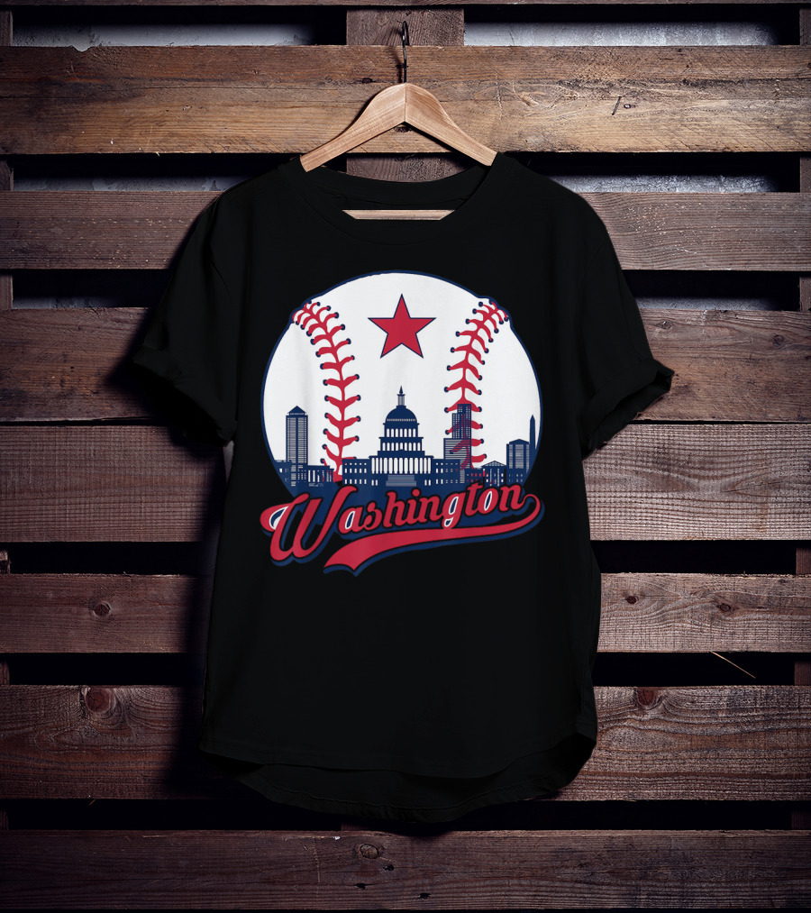 Washington Nationals Baseball Cityscape Capitol Star T-Shirt