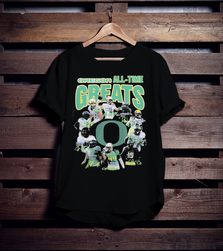 Oregon All-Time Greats Mariota James Blount Dunnigan Loves Davis Royce Freeman T-Shirt