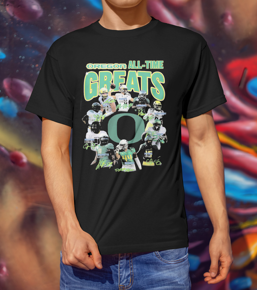 Oregon All-Time Greats Mariota James Blount Dunnigan Loves Davis Royce Freeman T-Shirt