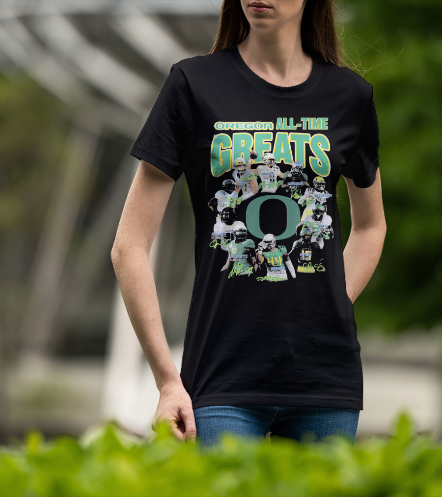 Oregon All-Time Greats Mariota James Blount Dunnigan Loves Davis Royce Freeman T-Shirt