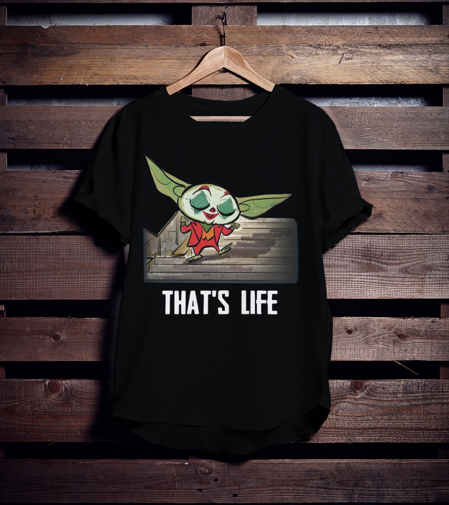 Baby Yoda Joker Dancing That's Life Stairs T-Shirt