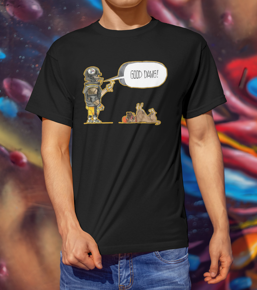 Pittsburgh Steelers Good Dawg Football Helmet Player T-Shirt