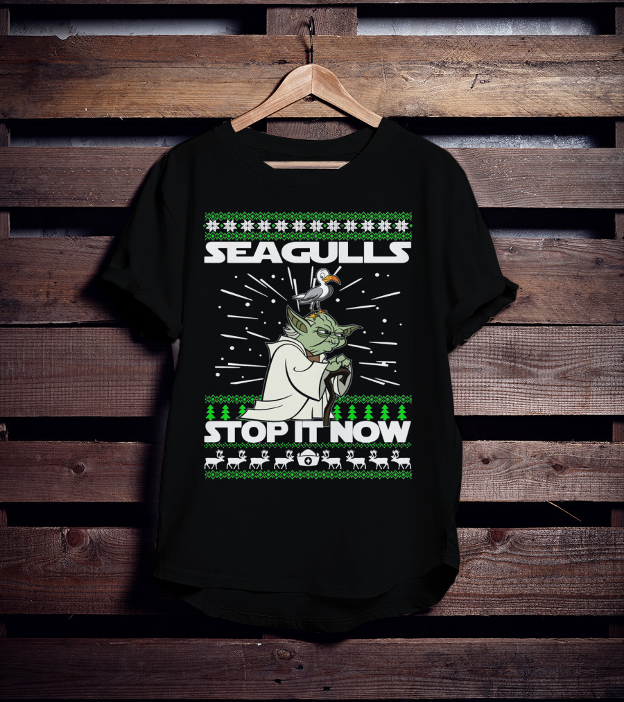 Seagulls Stop It Now Yoda Christmas T-Shirt