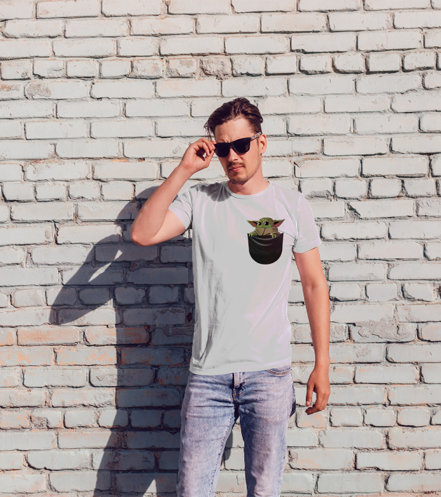 The Mandalorian Grogu Baby Yoda In Pocket Star Wars T-Shirt