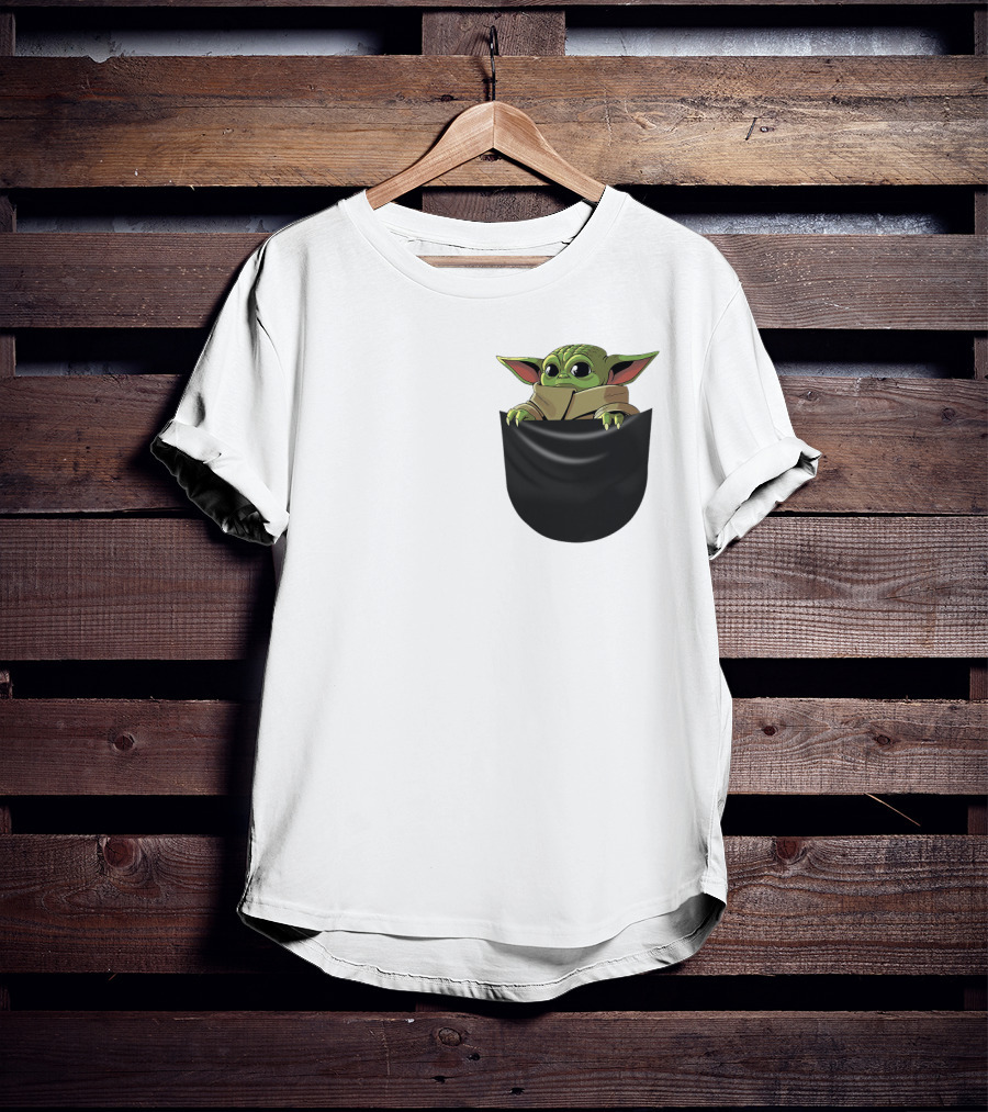 The Mandalorian Grogu Baby Yoda In Pocket Star Wars T-Shirt