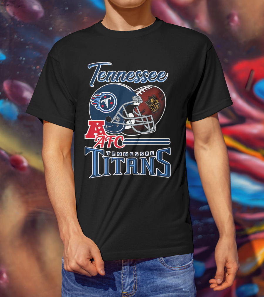 Tennessee Titans Afc Nfl Football Helmet T-Shirt