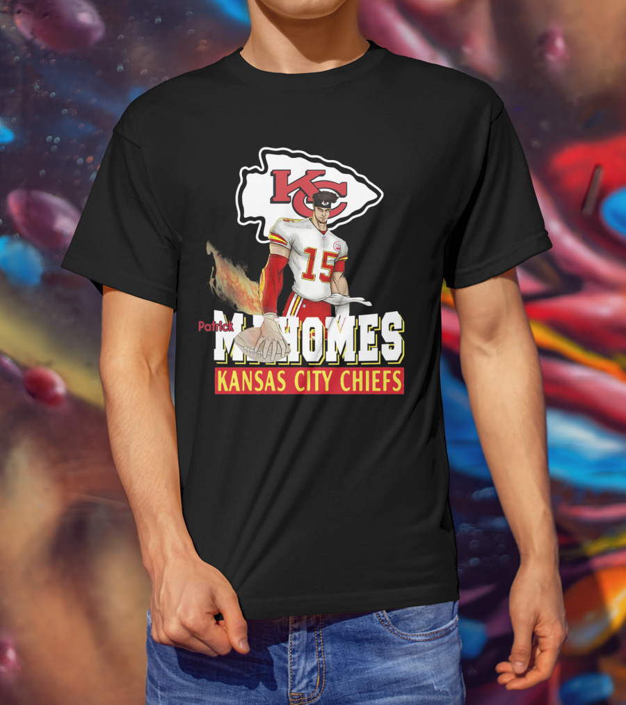 Patrick Mahomes Kc Kansas City Chiefs Football Flame T-Shirt