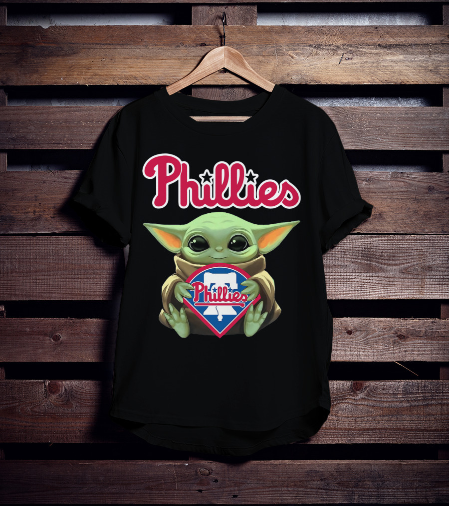 Phillies Baby Yoda Hug Philadelphia Phillies T-Shirt