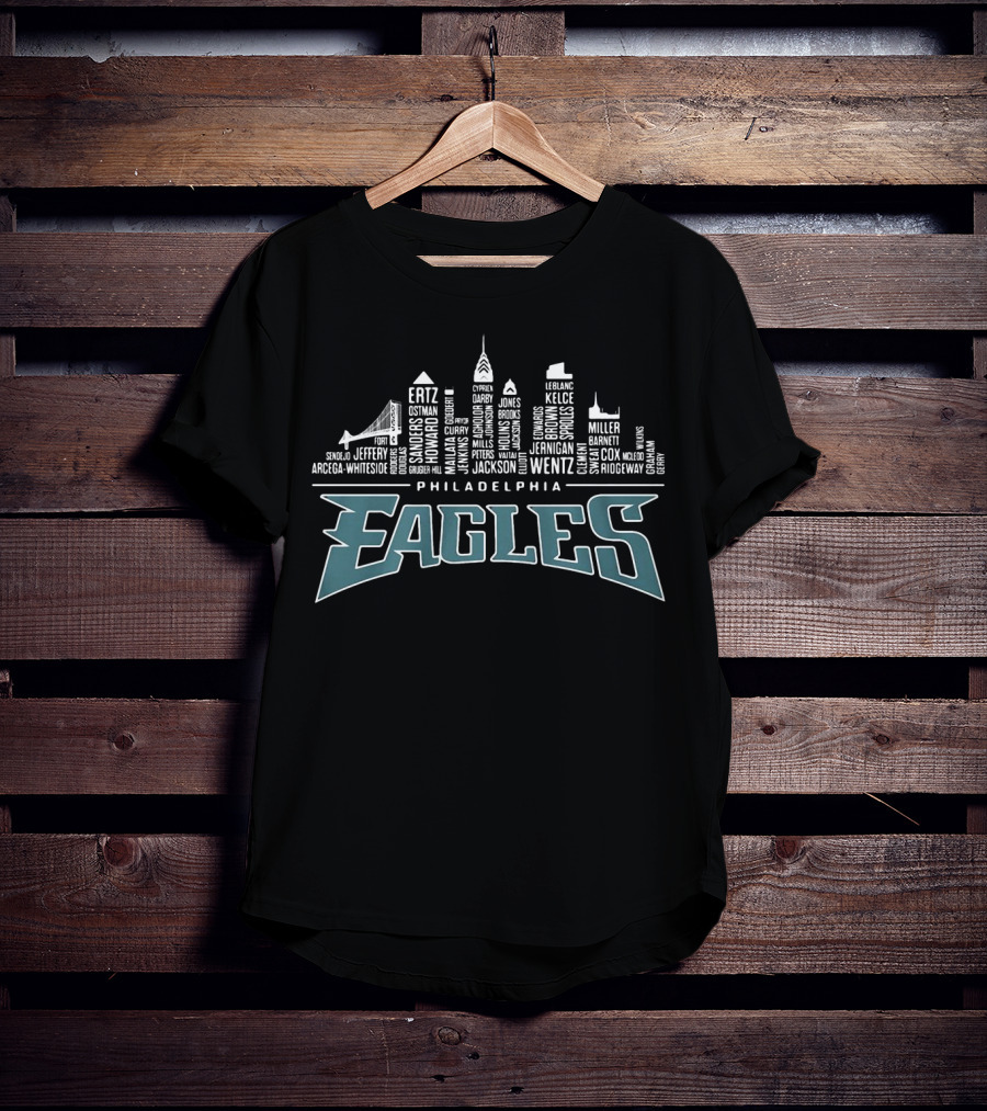 Philadelphia Eagles Skyline Player Names Team Spirit T-Shirt