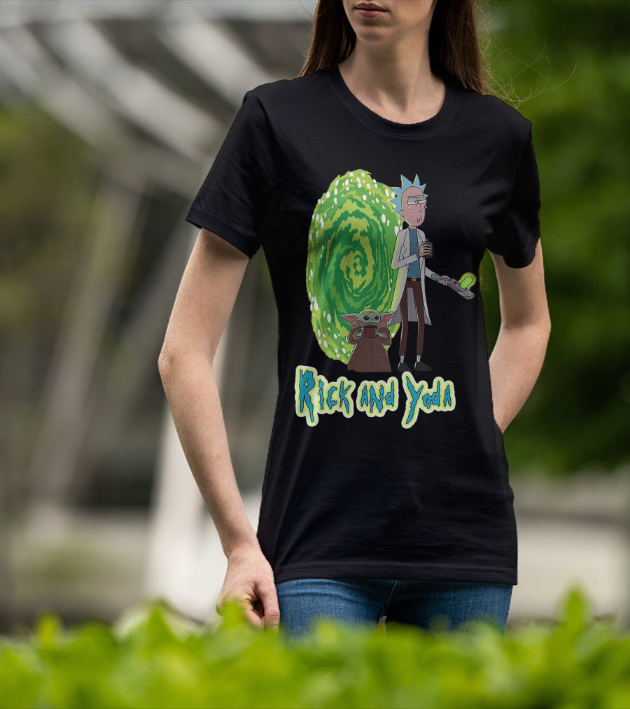 Rick And Yoda Portal Adventure T-Shirt