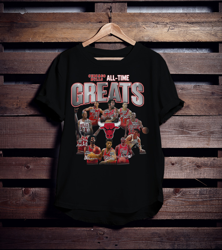 Chicago Bulls All-Time Greats Legends Michael Jordan Scottie Pippen Dennis Rodman Derrick Rose Joakim Noah T-Shirt