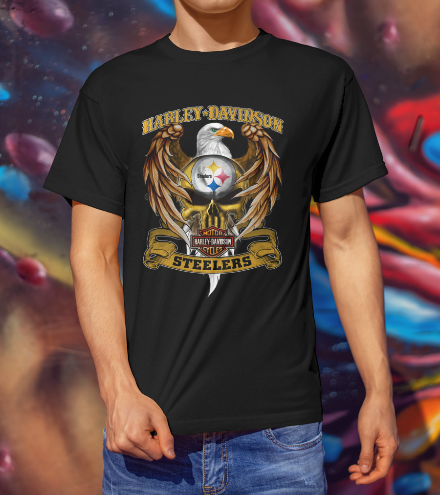 Harley Davidson Steelers Eagle Nfl Pittsburgh Steelers T-Shirt
