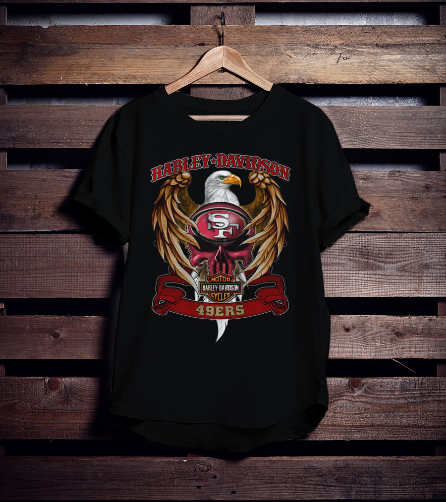 Harley Davidson San Francisco 49ers Sf Motorcycle Cycles 49ers Eagle T-Shirt