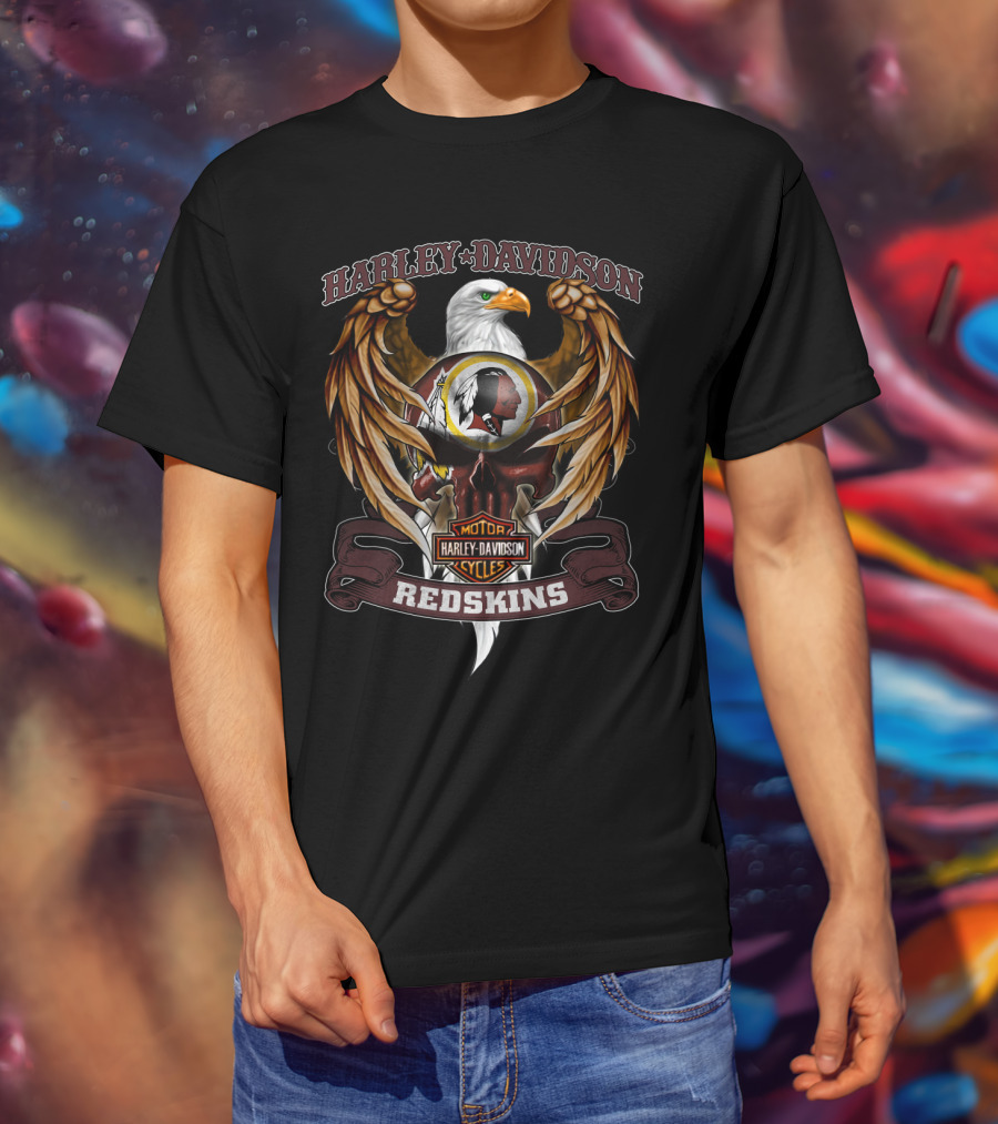 Harley Davidson Redskins Motorcycles Nfl Washington Redskins Eagle T-Shirt