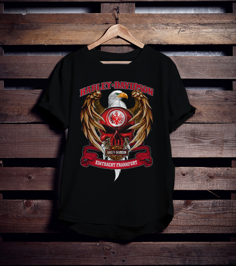 Harley Davidson Eintracht Frankfurt Bundlesliga Eagle Crest T-Shirt
