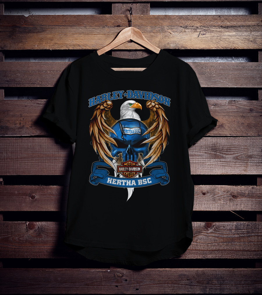 Harley Davidson Hertha Bsc Motor Cycles Bundesliga Eagle T-Shirt