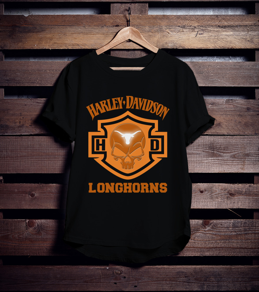 Harley Davidson Hd Longhorns Texas Ncaa Football Fans 127 T-Shirt