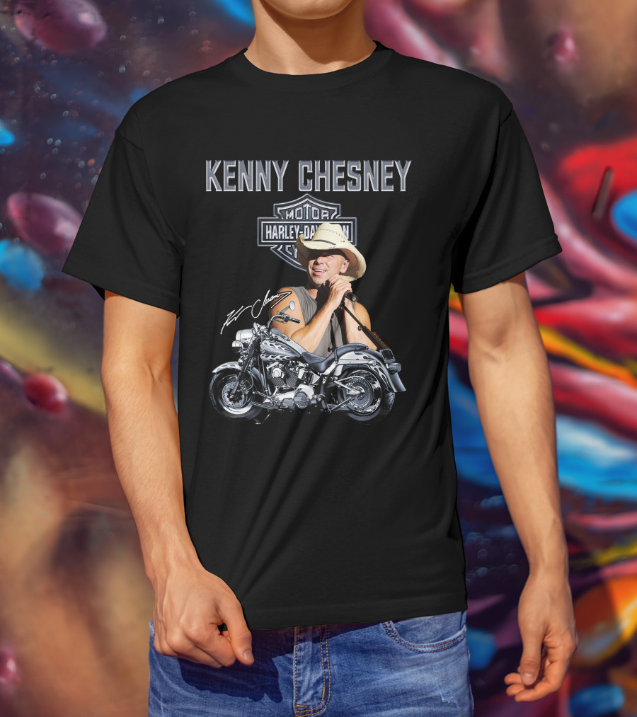 Kenny Chesney Harley Davidson Motorcycles 129 Signature T-Shirt