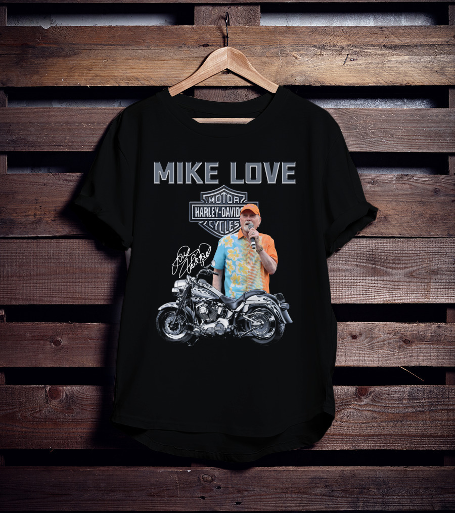 Mike Love Harley Davidson Motorcycle Signature T-Shirt
