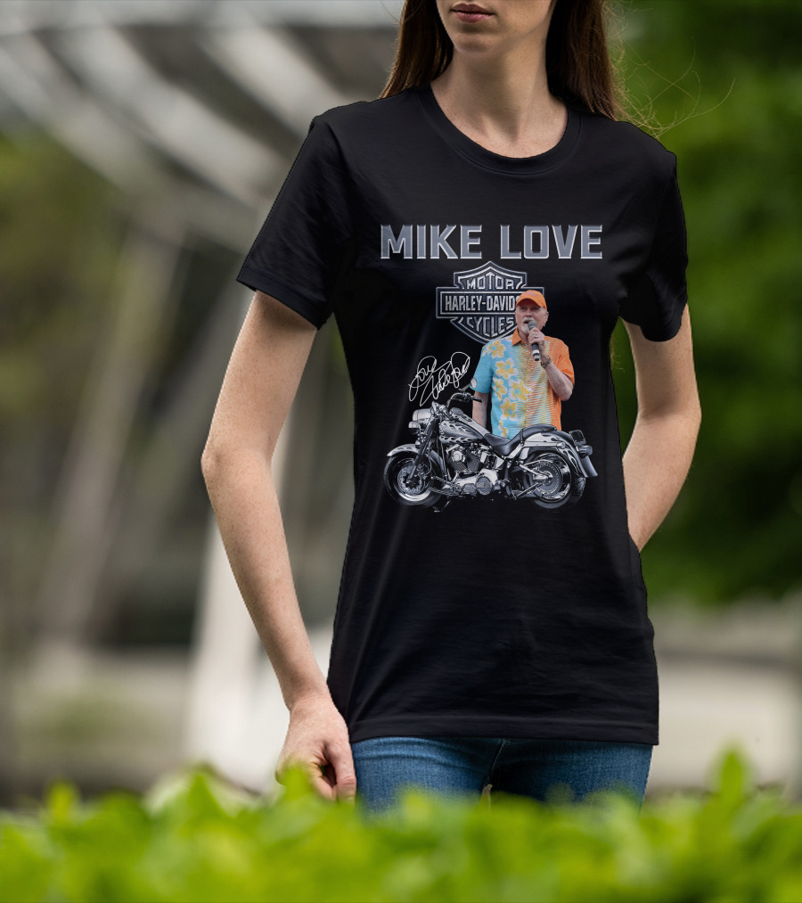 Mike Love Harley Davidson Motorcycle Signature T-Shirt