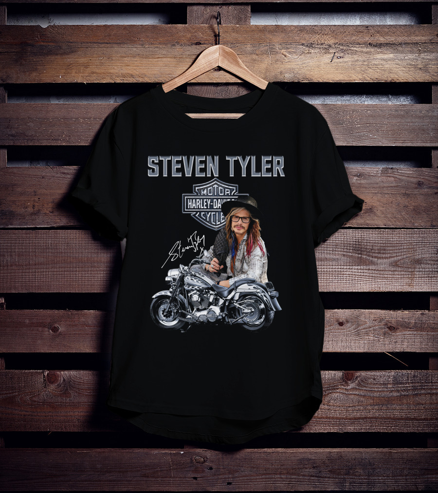 Steven Tyler Harley Davidson Motorcycles Signature T-Shirt