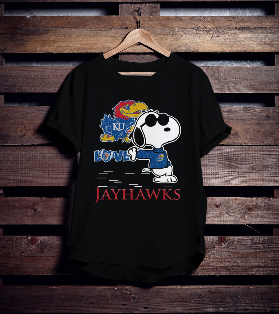 Snoopy KU Love Jayhawks T-Shirt