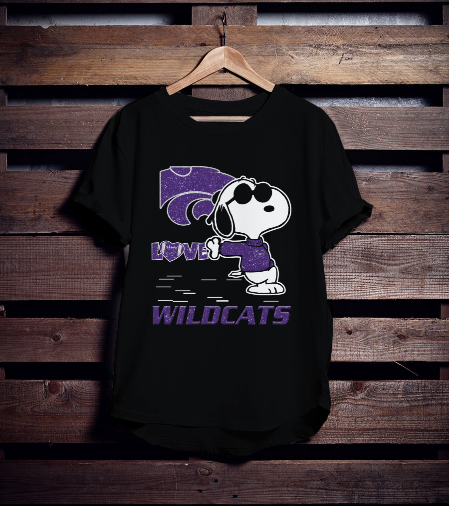 Snoopy Love Kansas State Wildcats Peanuts T-Shirt