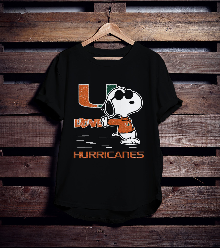 Snoopy Love Miami Hurricanes U T-Shirt