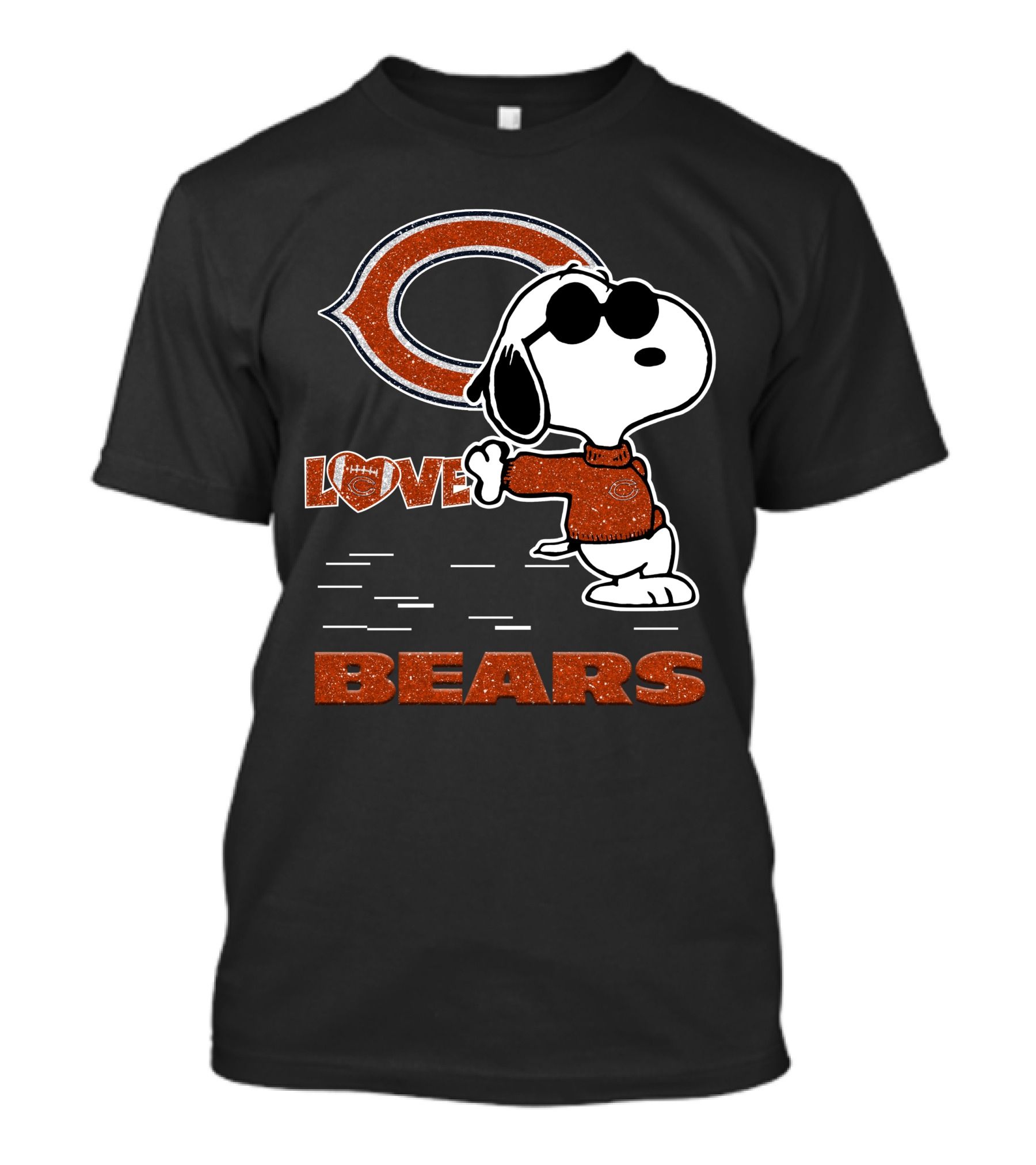 Snoopy Love Bears Chicago Football Team T-Shirt