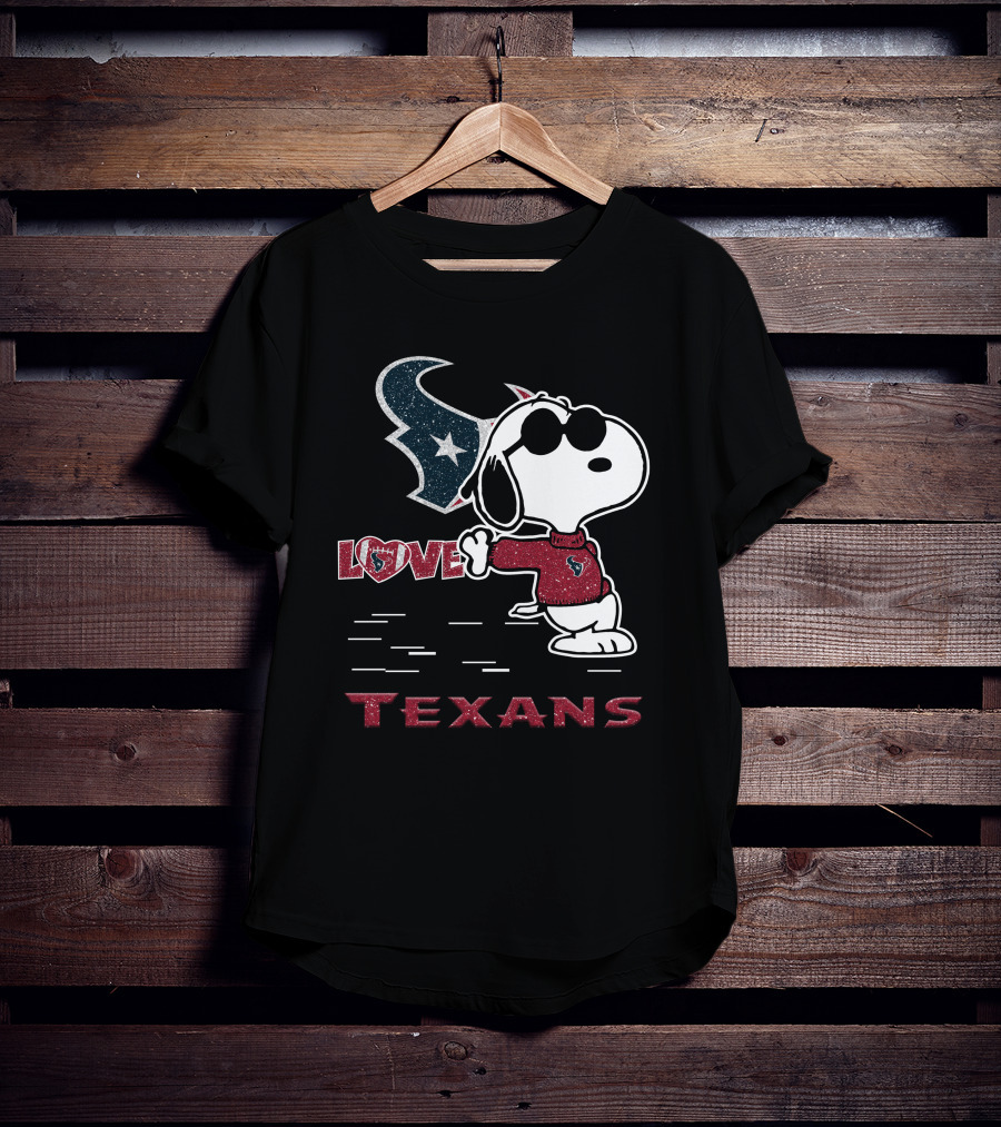 Snoopy Love Houston Texans For Nfl Fans T-Shirt
