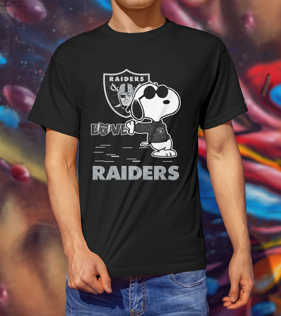 Snoopy Love Raiders Las Vegas Raiders NFL Football T-Shirt