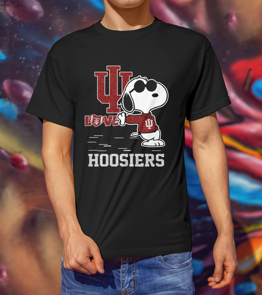Snoopy IU Love Indiana Hoosiers T-Shirt
