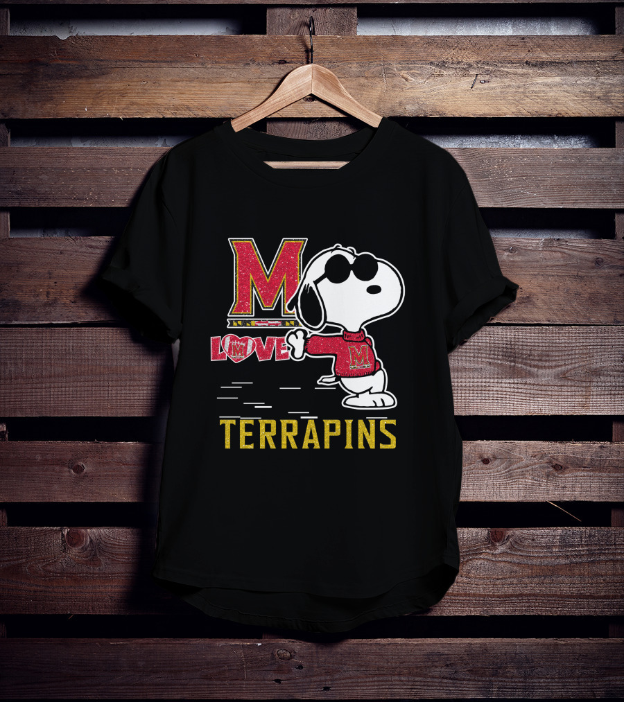 Snoopy Maryland Terrapins Love M T-Shirt
