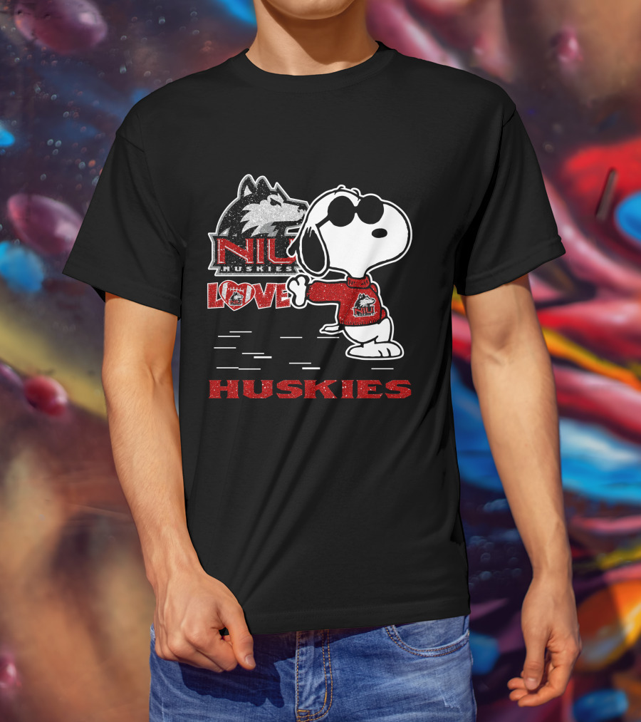 Snoopy NIU Huskies Love Huskies T-Shirt