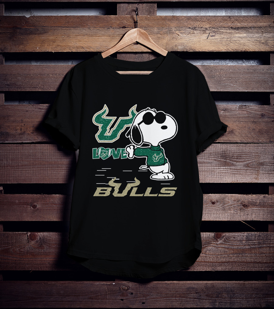 Snoopy Love Bull Horns Bulls T-Shirt