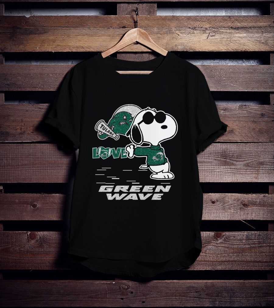 Snoopy Tulane Green Wave Love T-Shirt