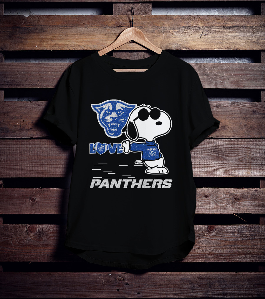 Snoopy Love Georgia State Panthers Football Fan Gear T-Shirt