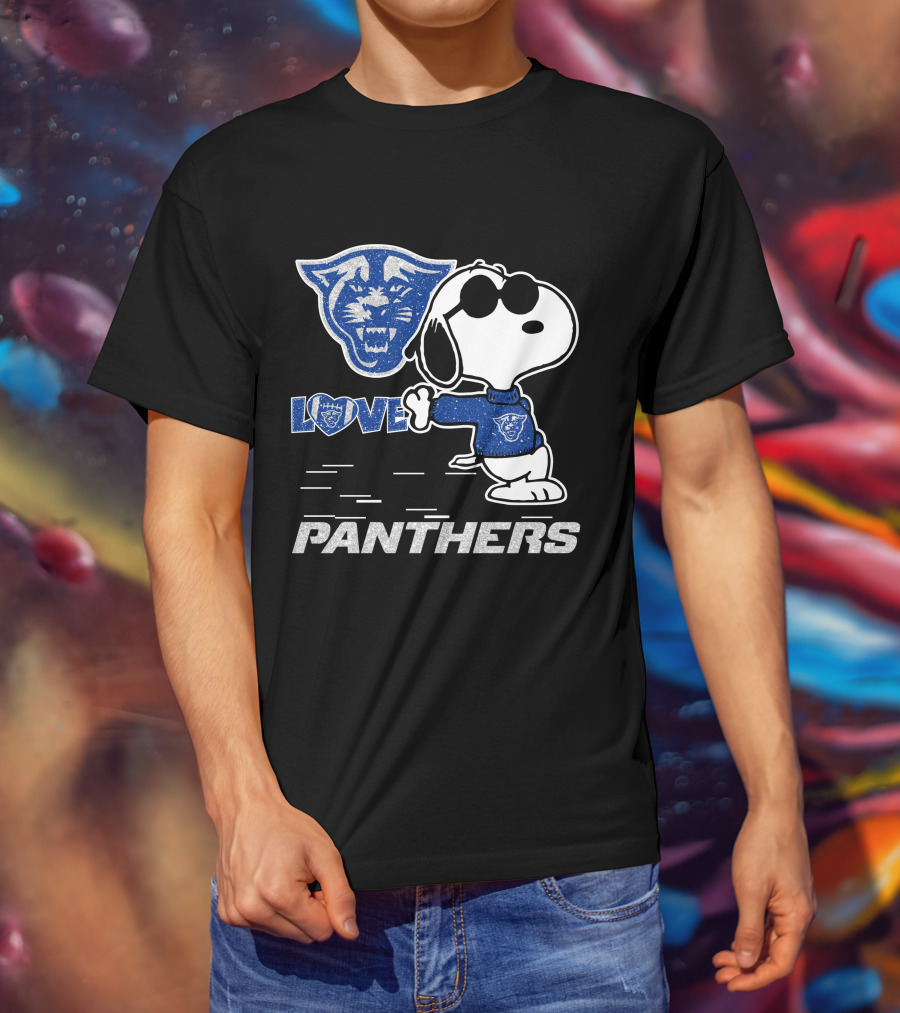 Snoopy Love Georgia State Panthers Football Fan Gear T-Shirt