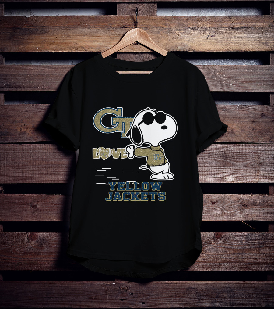 GT Snoopy Love Georgia Tech Yellow Jackets T-Shirt