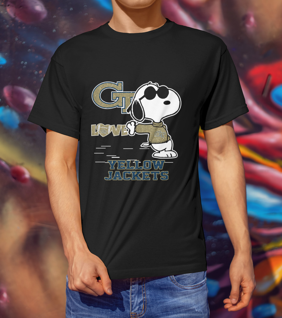 GT Snoopy Love Georgia Tech Yellow Jackets T-Shirt