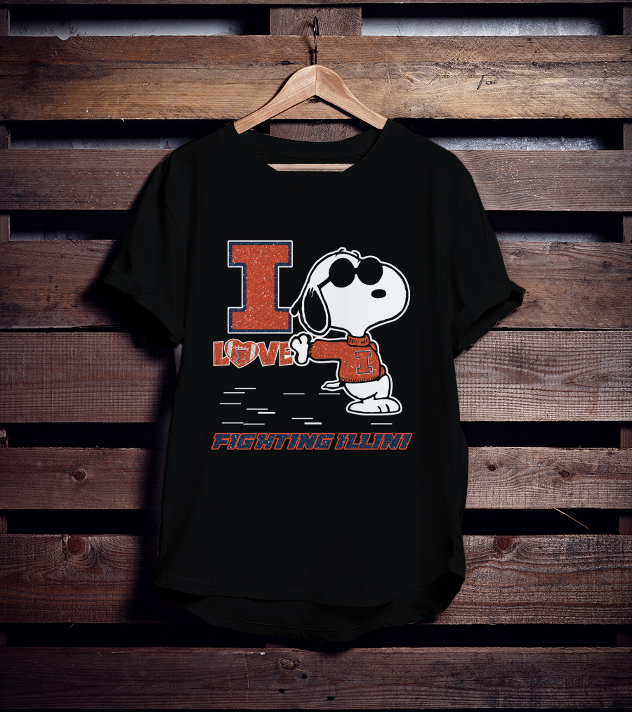 I Love Snoopy Illinois Fighting Illini T-Shirt
