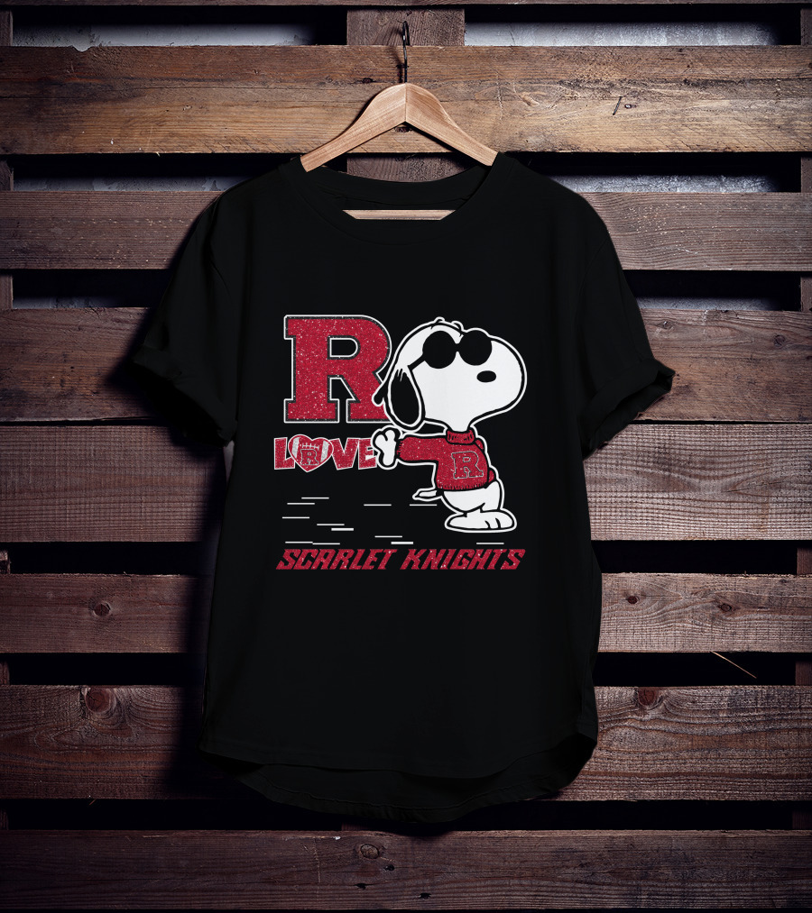R Snoopy Love Scarlet Knights T-Shirt
