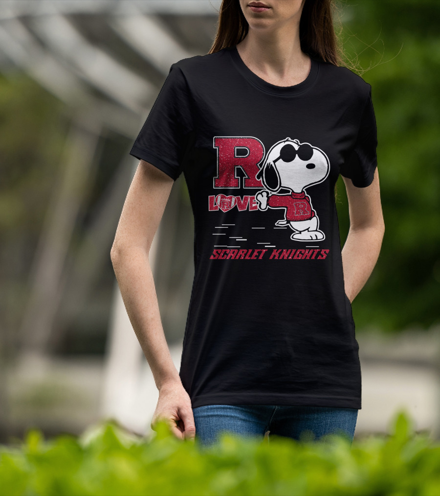 R Snoopy Love Scarlet Knights T-Shirt