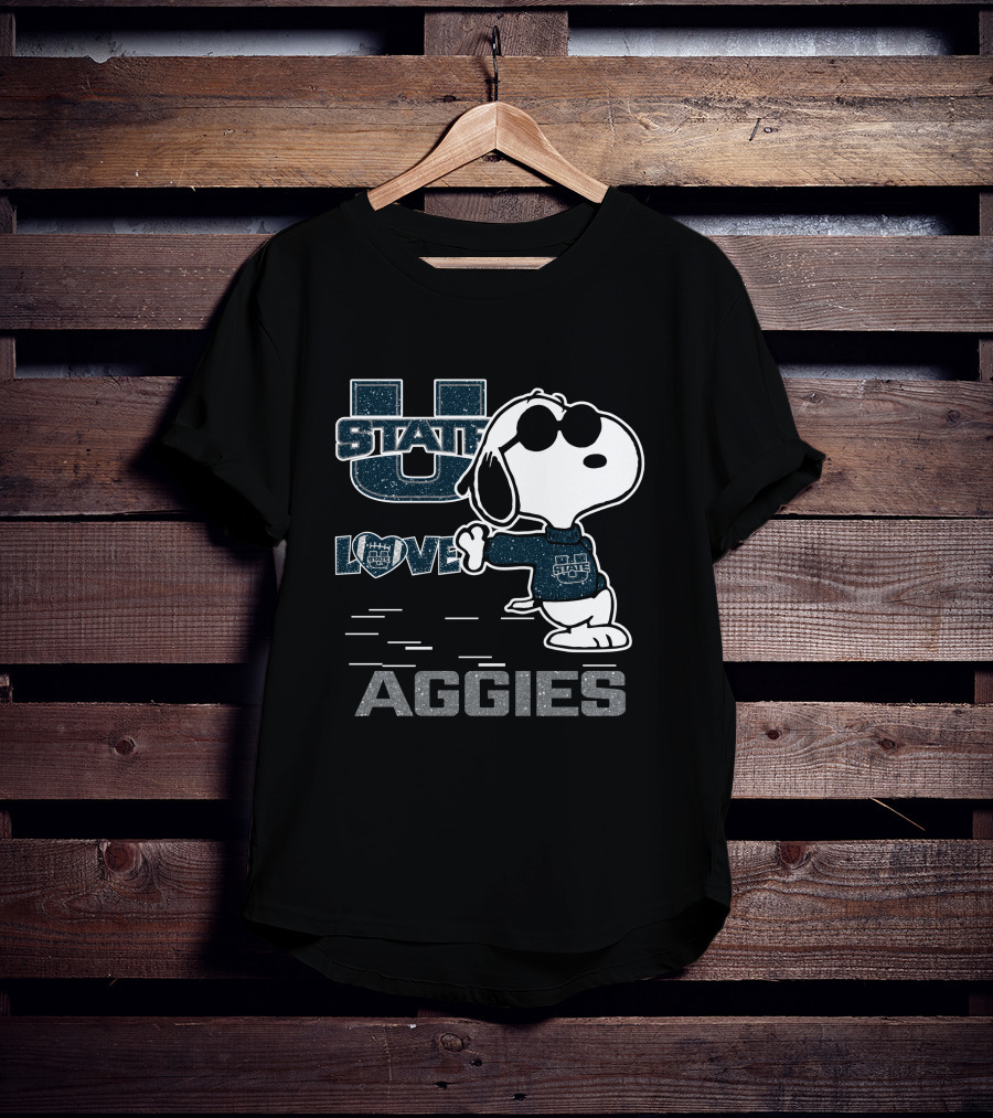 Snoopy State Love Utah Aggies T-Shirt