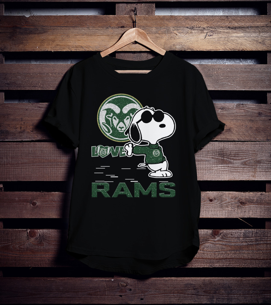 Snoopy Love Colorado State Rams Peanuts Sports Team Spirit T-Shirt