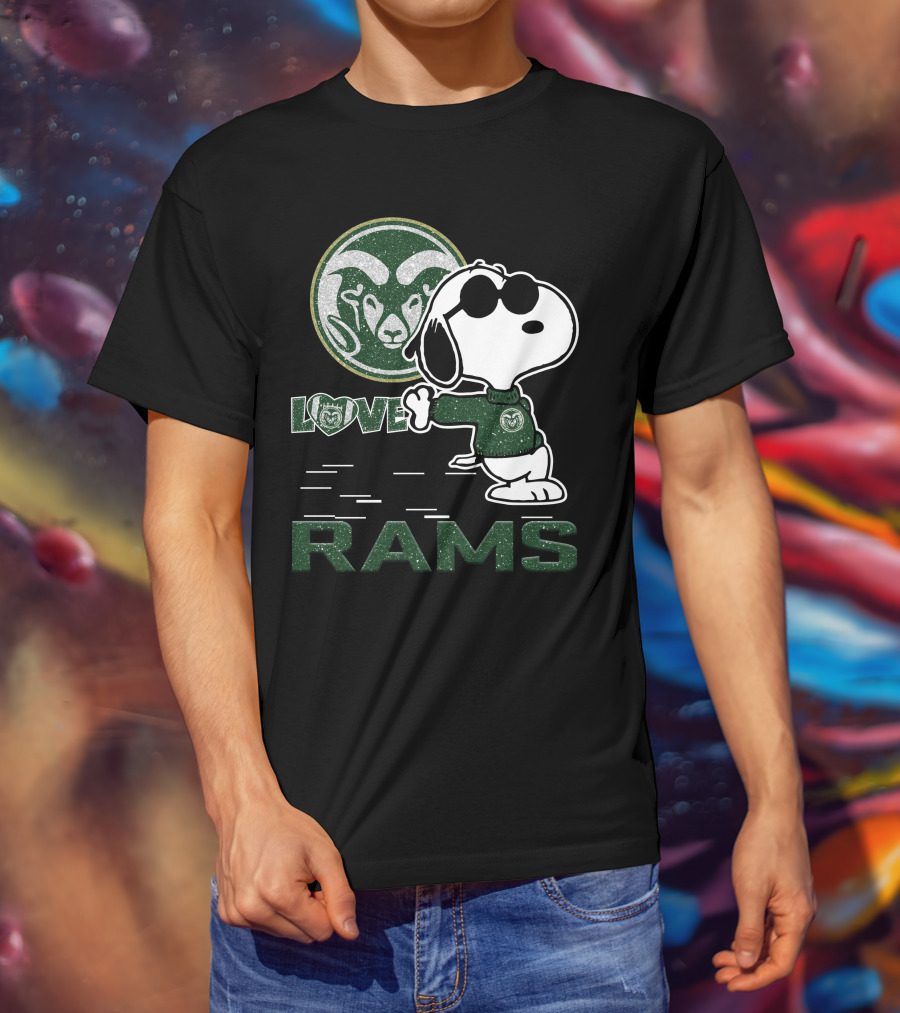 Snoopy Love Colorado State Rams Peanuts Sports Team Spirit T-Shirt