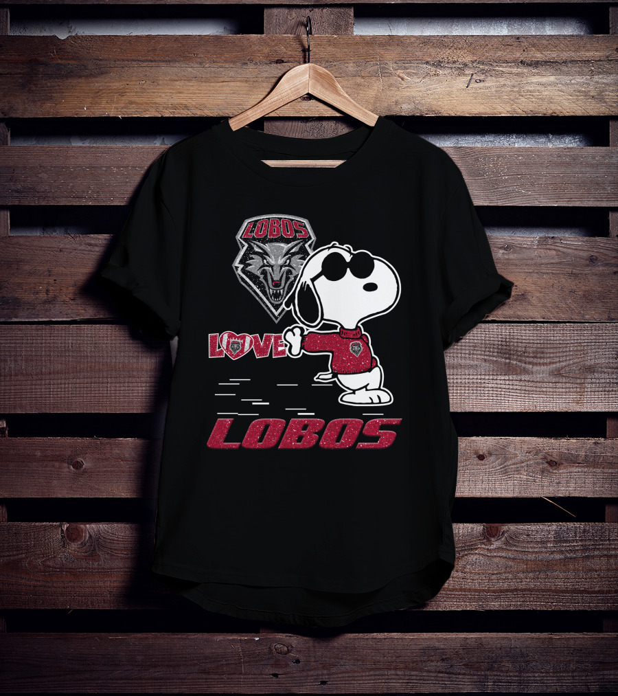 Snoopy Love New Mexico Lobos Wolf T-Shirt