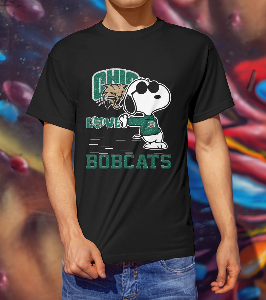 Snoopy Ohio Bobcats Love With Bobcat T-Shirt